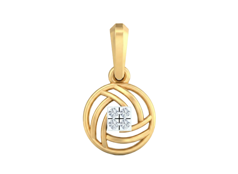 Gold & Diamond Round-Shaped Pendant KRB40235