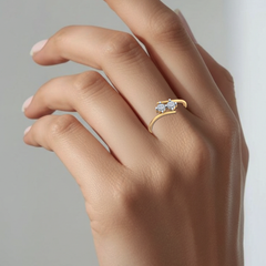 Gold & Diamond Dailywear Ring For Women KRB10330
