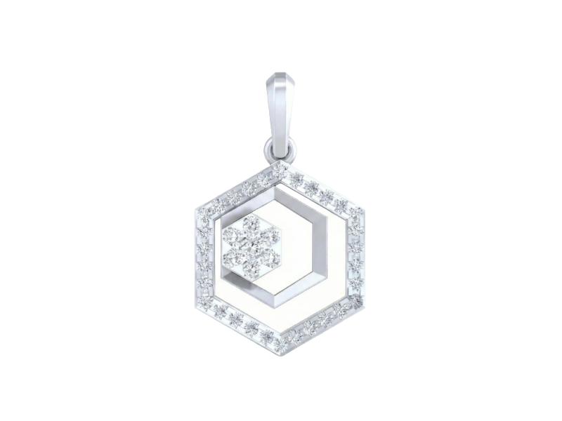 gold and diamond pendant in white bakground