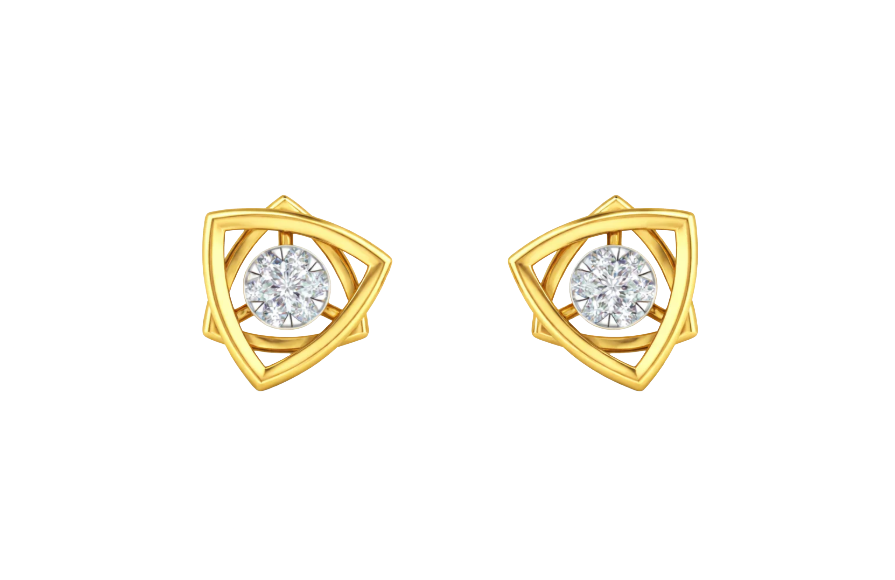 18K Gold & Diamond Solitaire Women Earring KRK30040