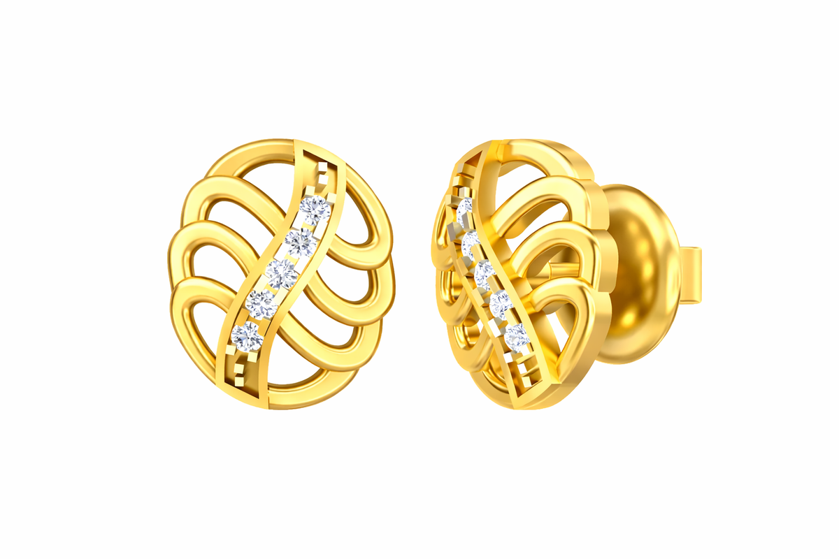 18K Gold & Diamond Women Stud Earring KSK043