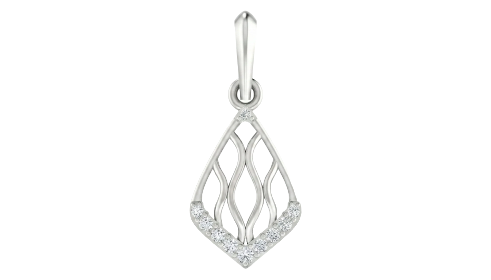 Elegant Gold & Diamond Frame PENDANT SET KRC40559