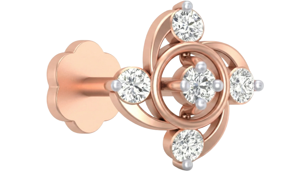 Gold & Diamond Nose Pin KRC80297