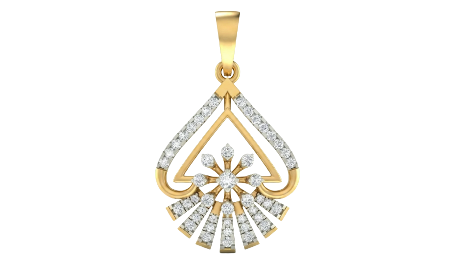 18K Gold & Diamond Floral Pendant Set KRA40169P