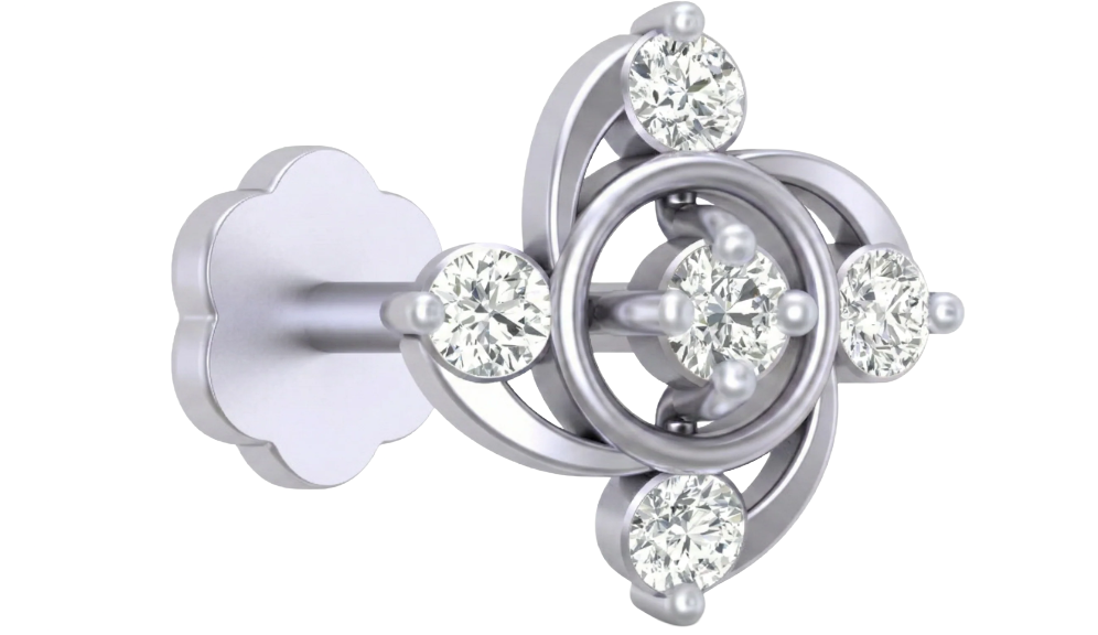 Gold & Diamond Nose Pin KRC80297