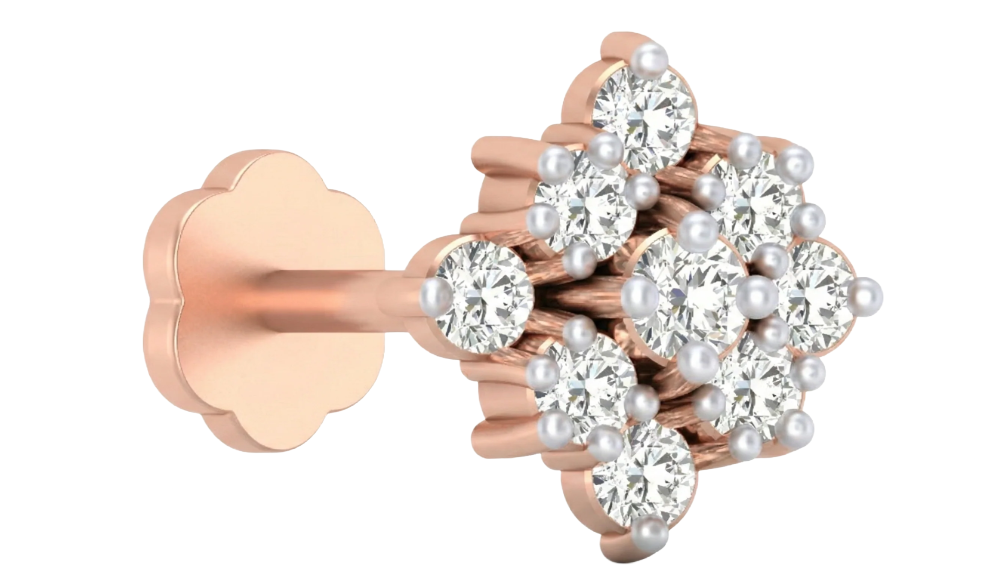 Gold & Diamond Nose Pin KRC80298