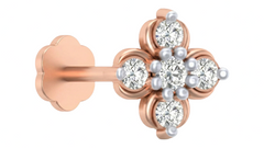 18K Gold & Diamond Stud Nose Pin KRA50049