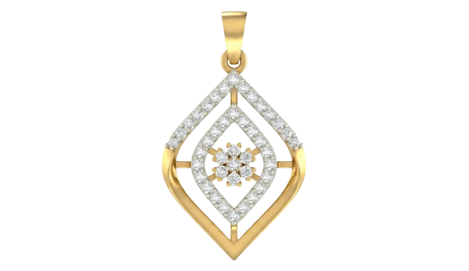 18K Gold & Diamond Floral PENDANT SET KRA40014P