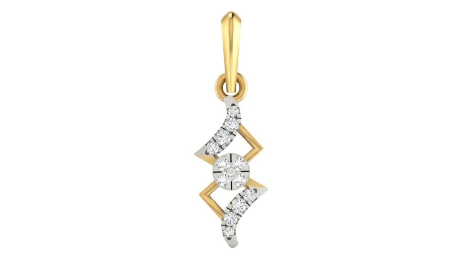 Yellow Gold and diamond pendant on a white background