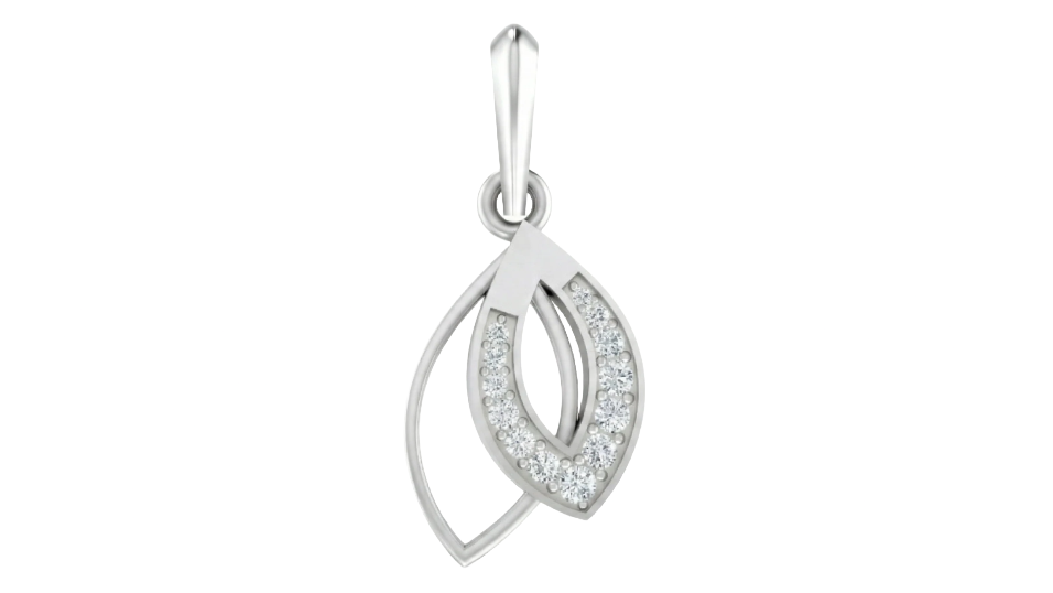 Gold & Diamond Twin Leaf Pendant Set KRC40570
