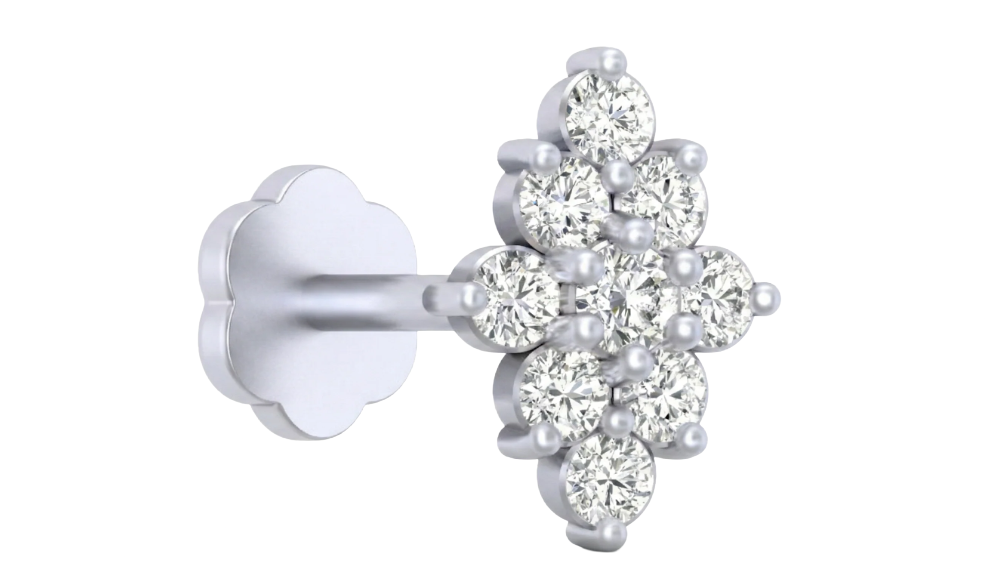Gold & Diamond Stud Nose Pin KRC80299