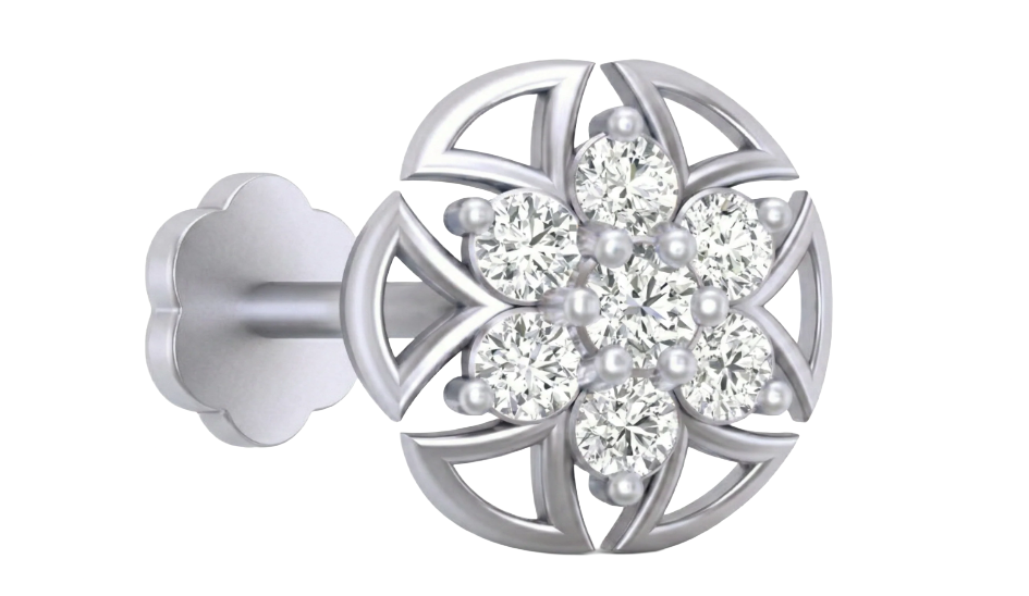 Gold & Diamond Stud Nose Pin KRC80302