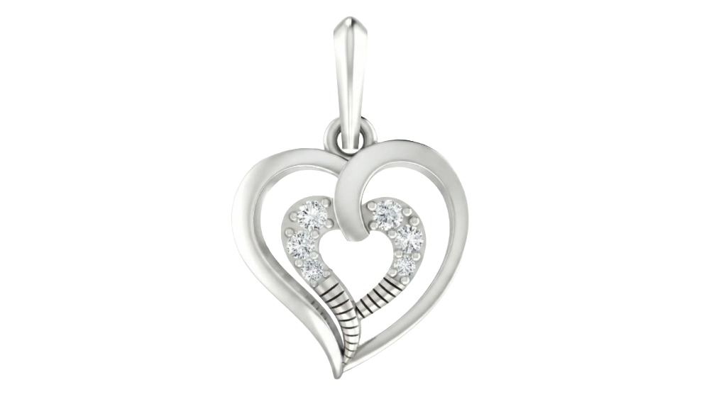 Gold & Diamond Heart Pendant Set KRC40573