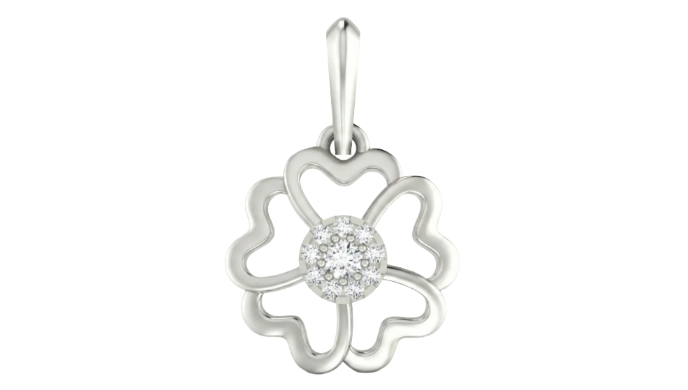 Gold & Diamond Floral Pendant Set KRC40575