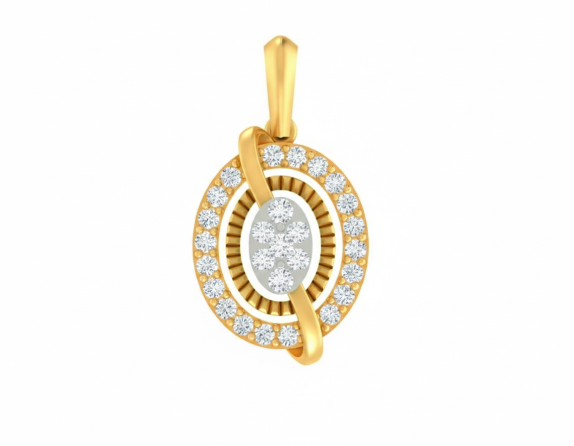 18K Gold & Diamond Partywear Pendant Set KRA40036P