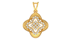 18K Gold & Diamond Floral PENDANT SET KRA40005P