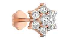 18K Gold & Diamond Stud Nose Pin KRA50046