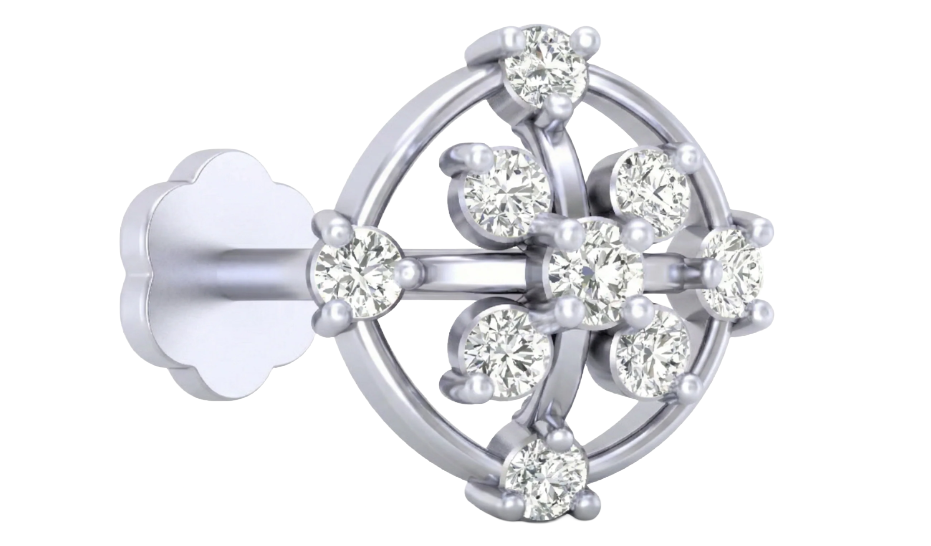 Gold & Diamond Stud Nose Pin KRC80304