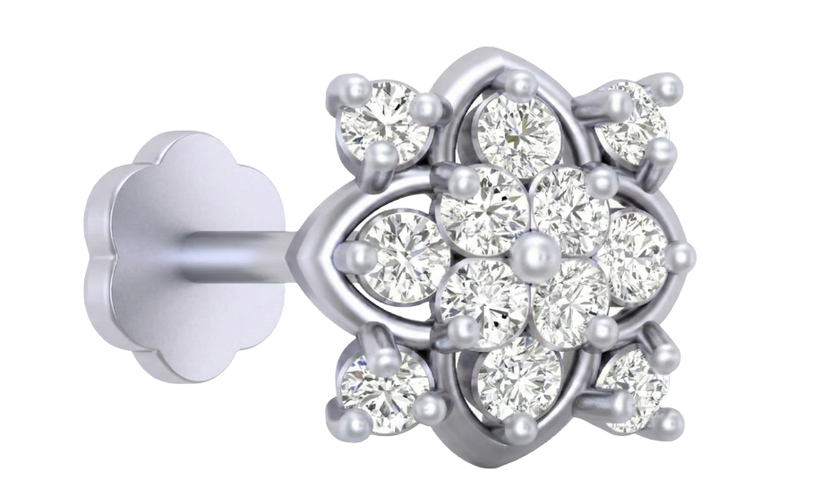 Gold & Diamond Stud Nose Pin KRC80307