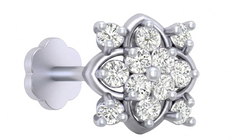 18K Gold & Diamond Stud Nose Pin KRC80307