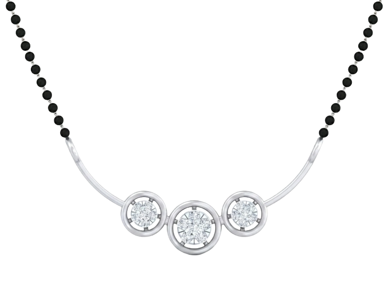 Gold & Diamond Beaded Mangalsutra For Women KRB50032