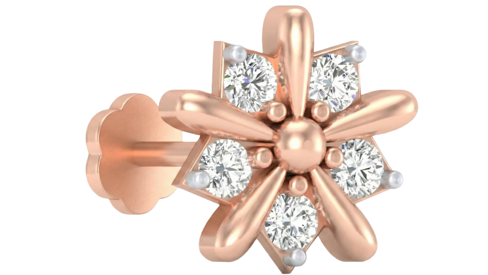 Gold & Diamond Stud Nose Pin KRA50080