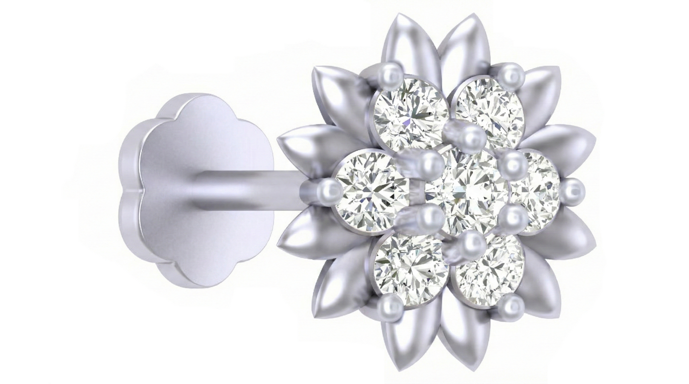 Gold & Diamond Stud Nose Pin KRC80306