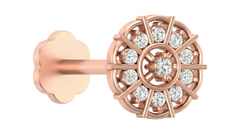 18K Gold & Diamond Round Nose Pin KRA50042