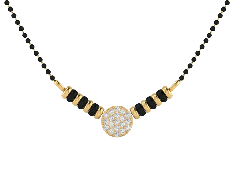 Gold & Diamond Beaded Mangalsutra For Women KRB50050