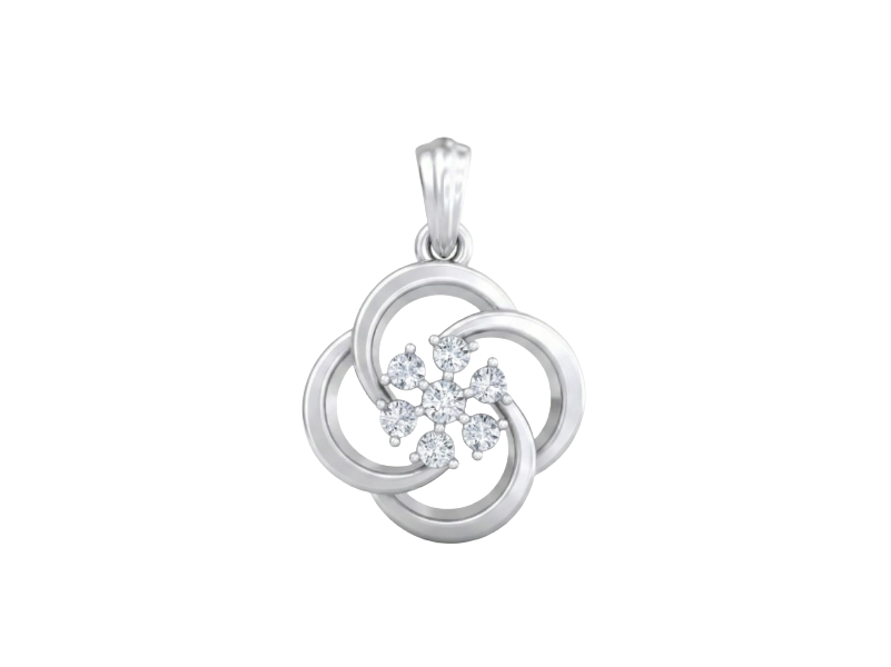 Gold & Diamond Floral Pendant Set KRC40607