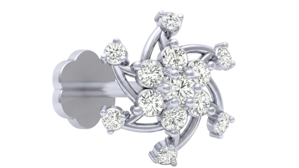Gold & Diamond Stud Nose Pin KRC80305