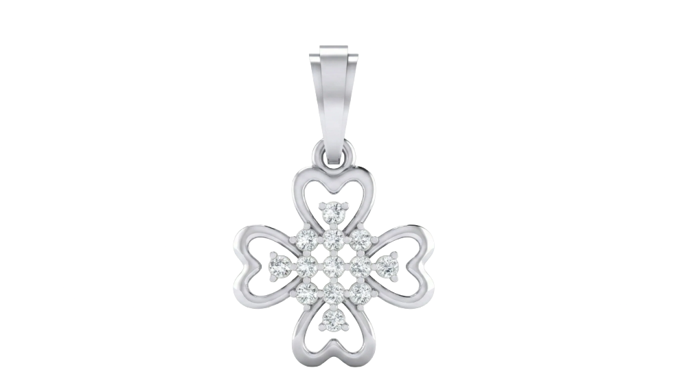 Gold & Diamond Floral Pendent Set KRC40608