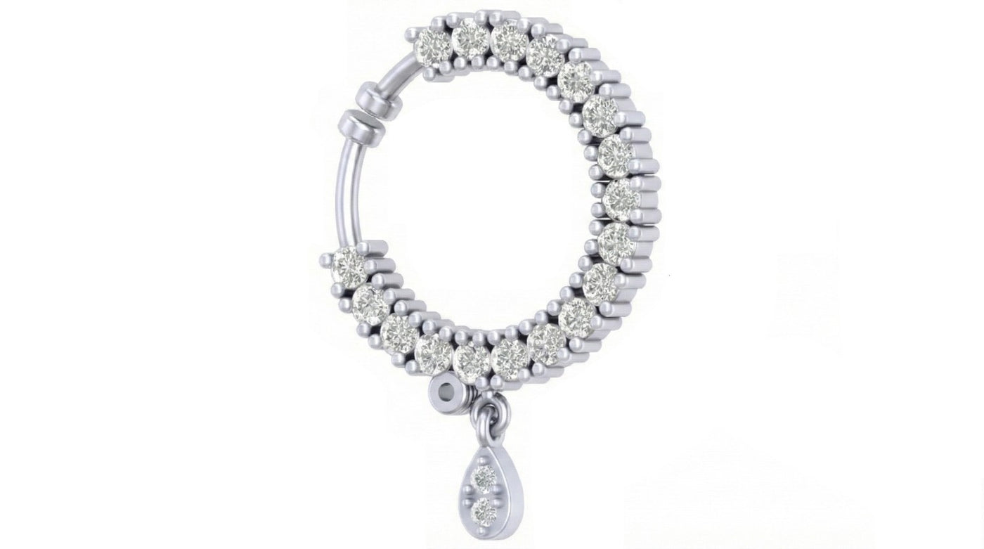 Gold & Diamond Nose Ring KRC80314