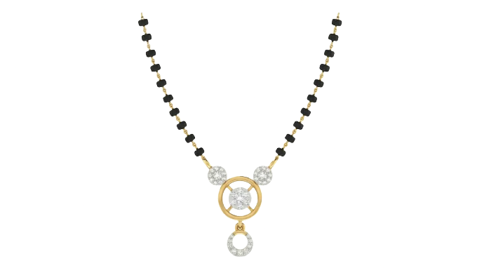 Gold & Diamond Beaded Mangalsutra For Women KRC50104