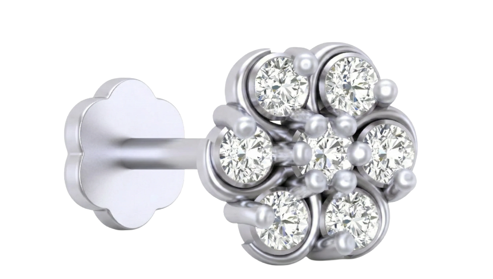 Gold & Diamond Stud Nose Pin KRC80116