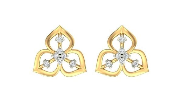 Gold & Diamond Women Floral Stud Earring KRB30049