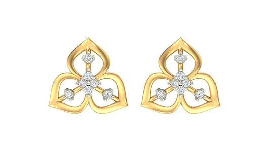 18K Gold & Diamond Women Stud Earring KER-04
