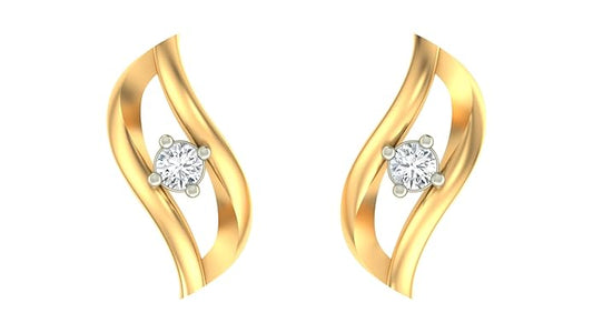 18K Gold & Diamond Women Dailywear Earring KER-86