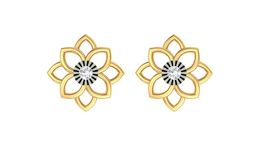 18K Gold & Diamond Women Stud Earring KER-110