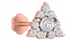 18K Gold & Diamond Stud Nose Pin KRC80293