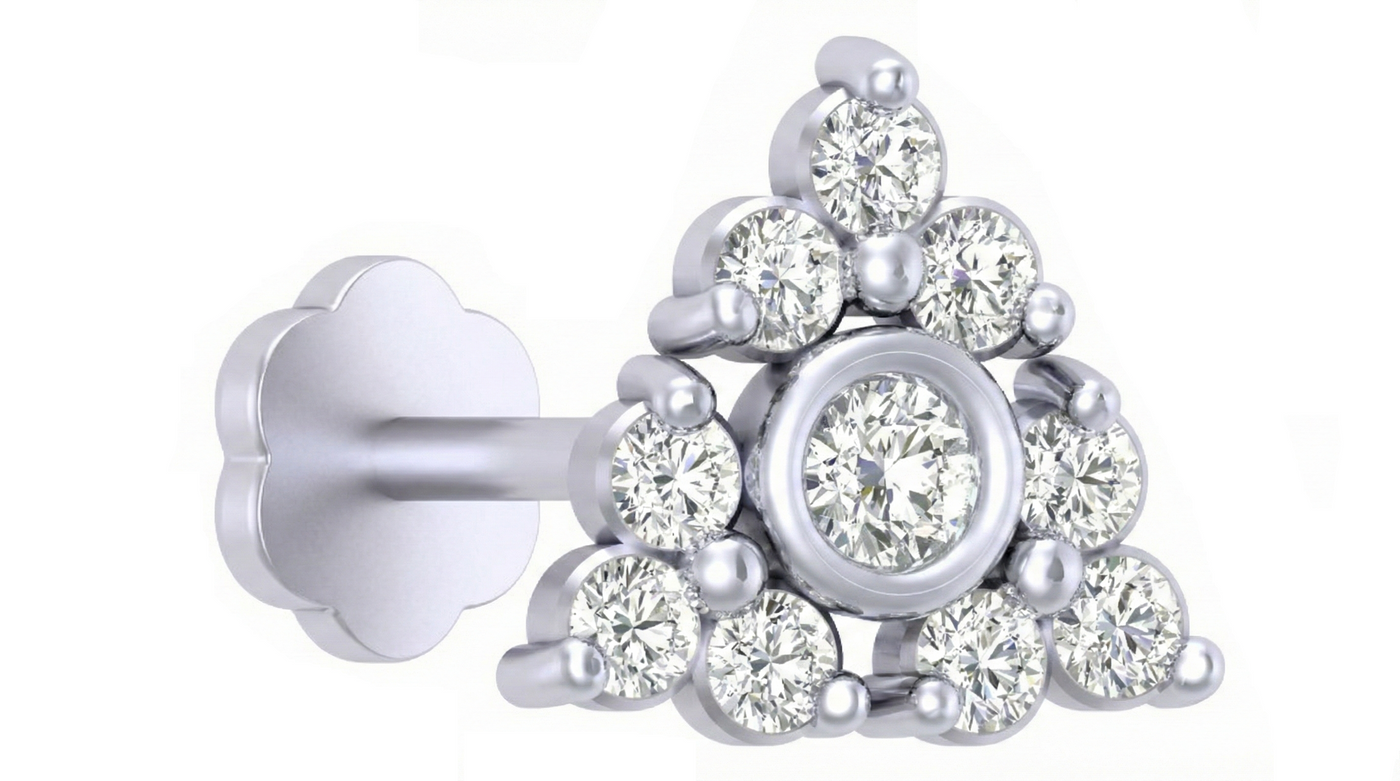 Gold & Diamond Stud Nose Pin KRC80293
