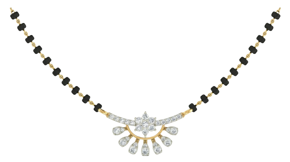 Gold & Diamond Beaded Mangalsutra For Women KRC50107