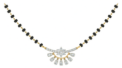 Gold & Diamond Beaded Mangalsutra For Women KRC50107