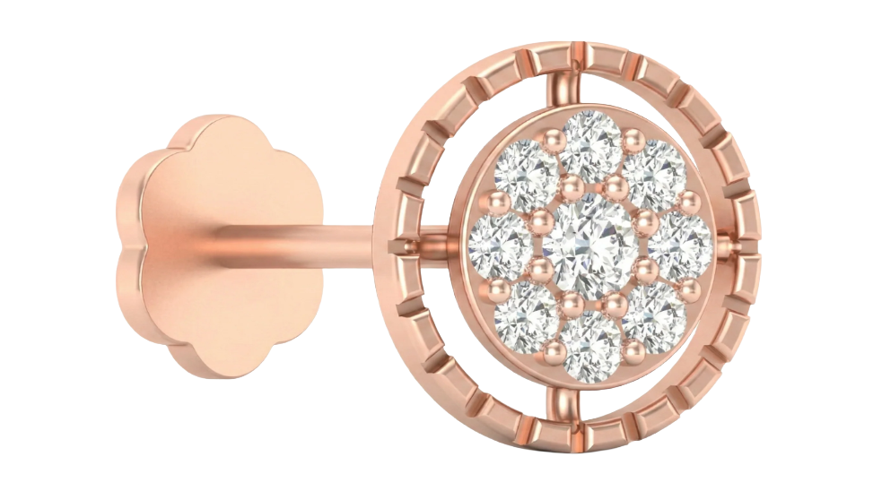 18K Gold & Diamond Round Nose Pin KRA50048