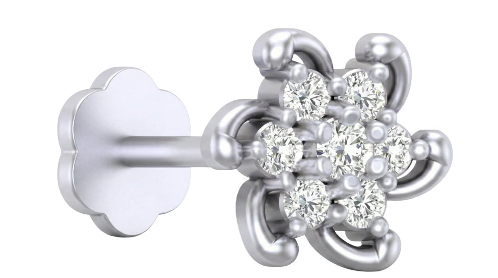Gold & Diamond Stud Nose Pin KRC80282
