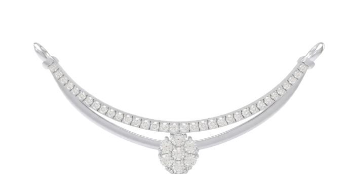 Gold & Diamond Curved Floral Mangalsutra For Women KRC50108