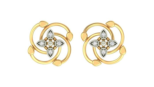 18K Gold & Diamond Women Stud Earring KER-69