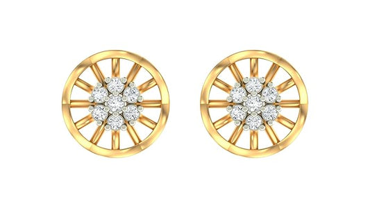 18K Gold & Diamond Women Stud Earring KER-38