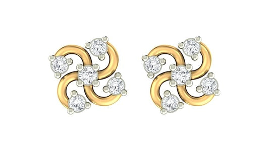 18K Gold & Diamond Women Stud Earring KER-102