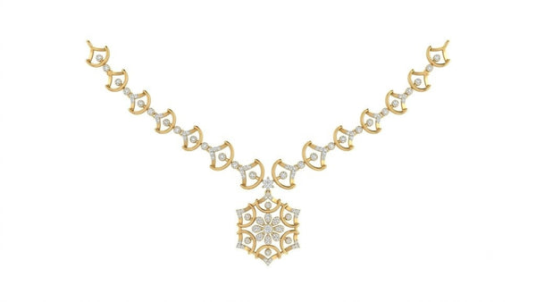 14K गोल्ड और डायमंड डेलीवियर नेकलेस सेट KRB44096N-A
